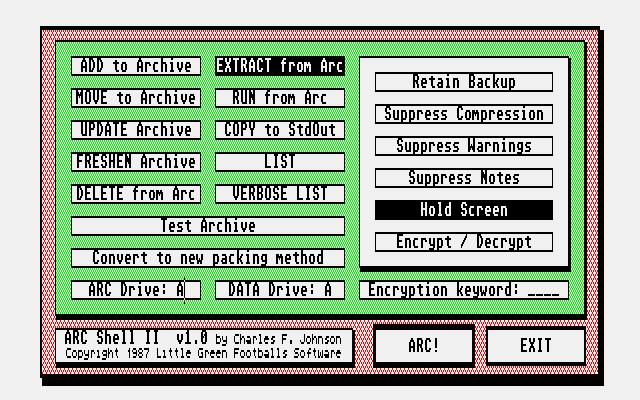 ARC Shell atari screenshot